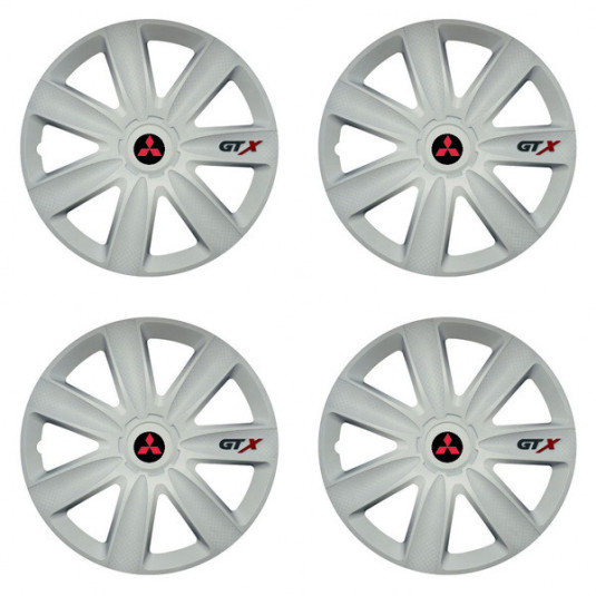 Puklice pre Mitsubishi (červené) 17 GTX carbon white