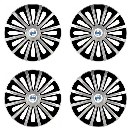 Puklice pre Volvo (biele) 15 TREND silver and black