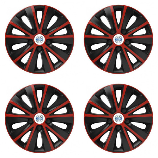Puklice pre Volvo (biele) 15 RAPIDE red and black