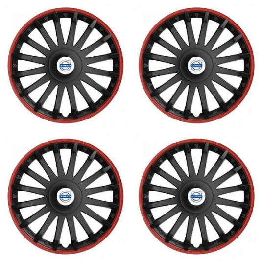 Puklice pre Volvo (biele) 16 CRYSTAL RO black