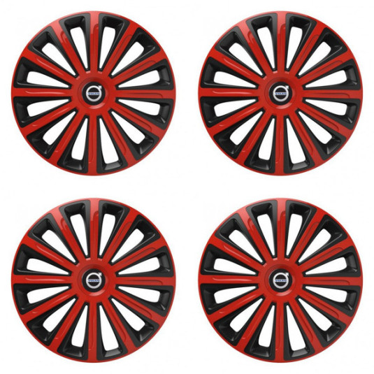 Puklice pre Volvo (čierne) 16 TREND red and black