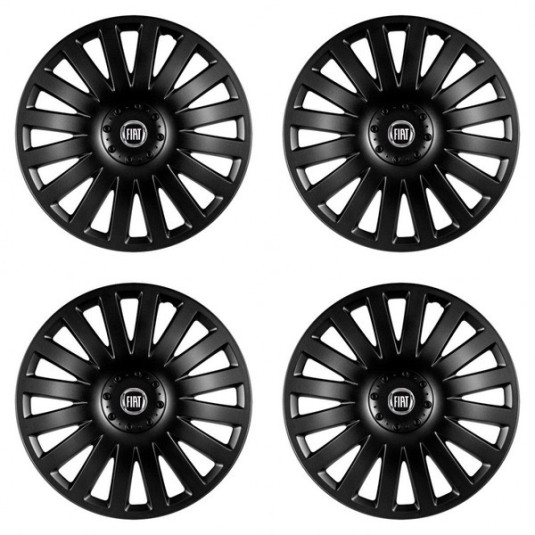 Puklice pre Fiat (čierny) 14 Smart black