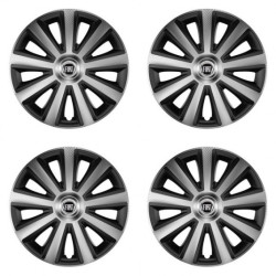 Puklice pre Fiat (čierny) 14 Aviator carbon silver&black