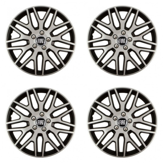 Puklice pre Fiat (čierny) 14 Dakar NC silver and black