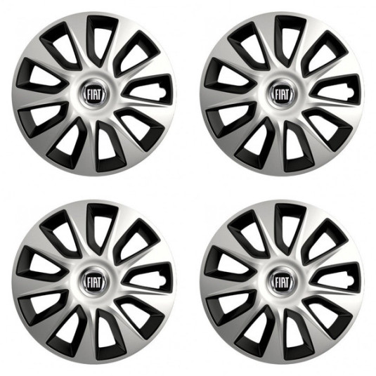 Puklice pre Fiat (čierny) 14 STRATOS double colour