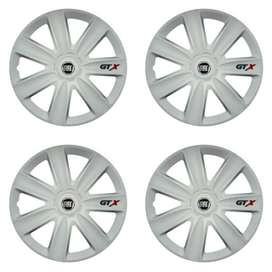 Puklice pre Fiat (čierny) 15 GTX carbon white