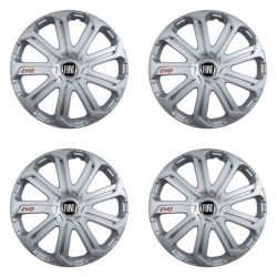 Puklice pre Fiat (čierny) 15 Evo silver