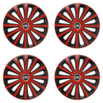 Puklice pre Fiat (čierny) 16 TREND red and black