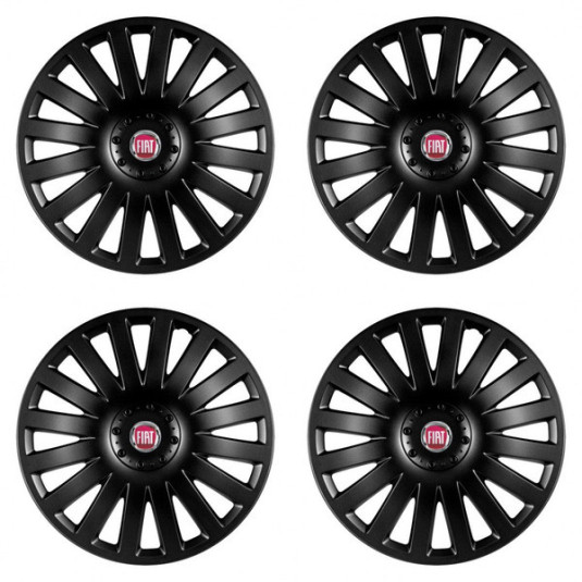 Puklice pre Fiat (červené) 14 Smart black