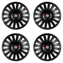 Puklice pre Fiat (červené) 15 Smart black