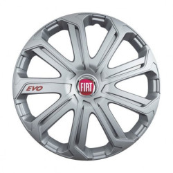 Puklice pre Fiat (červené) 15 Evo silver