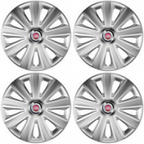 Puklice pre Fiat (červené) 15 Aviator carbon silver