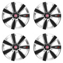 Puklice pre Fiat (červené) 15 GTX CARBON silver/black