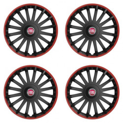 Puklice pre Fiat (červené) 15 CRYSTAL RO black