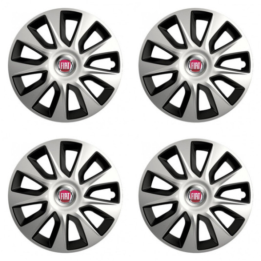 Puklice pre Fiat (červené) 15 STRATOS double colour - výpredaj