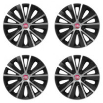 Puklice pre Fiat (červené) 15 RAPIDE silver and black