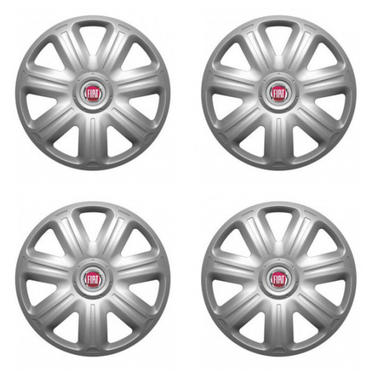 Puklice pre Fiat (červené) 15 COMFORT