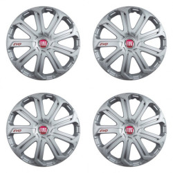 Puklice pre Fiat (červené) 16 Evo silver