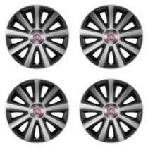 Puklice pre Fiat (červené) 16 Aviator carbon silver&black