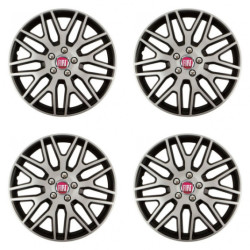 Puklice pre Fiat (červené) 16 Dakar NC silver and black