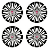 Puklice pre Fiat (červené) 16 TREND silver and black