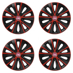 Puklice pre Fiat (červené) 16 RAPIDE red and black