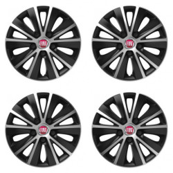 Puklice pre Fiat (červené) 16 RAPIDE silver and black