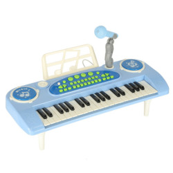 Klávesnica pre deti interaktívny klavír organ 37 klávesov stojan na mikrofón modrá