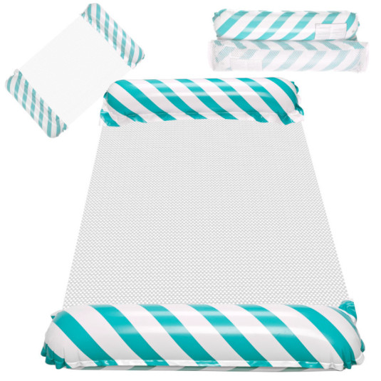 Nafukovací plážový matrac hojdacia sieť vodné lehátko kreslo bazén modrá