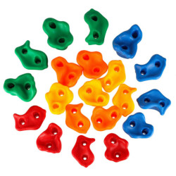Lezecké skaly a lezecké úchyty pre deti farebné 20 ks + skrutky