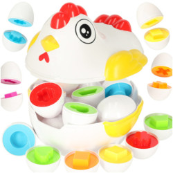 Vzdelávacie puzzle triedič zápas tvary vajcia 10 ks sliepka