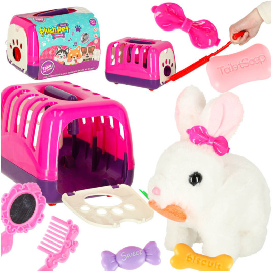 Plyšový králik mrkva chodí pohybuje ušami