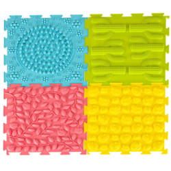 Senzorická podložka montessori na masáž chodidiel 8 kusov pastelových