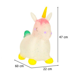 Detský skákací mostík s pumpou s gumovým jednorožcom