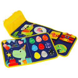 Zmyslová manipulačná doska montessori na batoh modrá