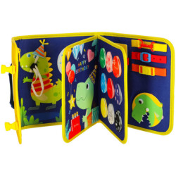 Zmyslová manipulačná doska montessori na batoh modrá