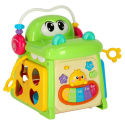 Vzdelávacia triediaca kocka s klavírnym krokodílom 4v1