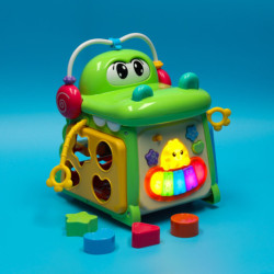 Vzdelávacia triediaca kocka s klavírnym krokodílom 4v1