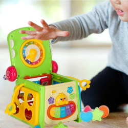 Vzdelávacia triediaca kocka s klavírnym krokodílom 4v1