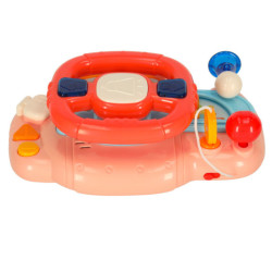 Detský interaktívny volant simulátor hudby zvuky ružová