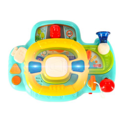 Detský interaktívny volant simulátor hudby znie modro