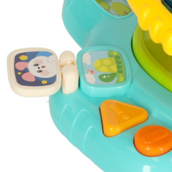 Detský interaktívny volant simulátor hudby znie modro