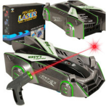 RC laserom riadené auto jazdiace po stene,  šedé