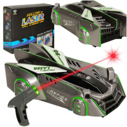 RC laserom riadené auto jazdiace po stene,  šedé
