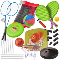 Športový set 5v1 bedminton, basketbal, volejbal, tenis, frisbee