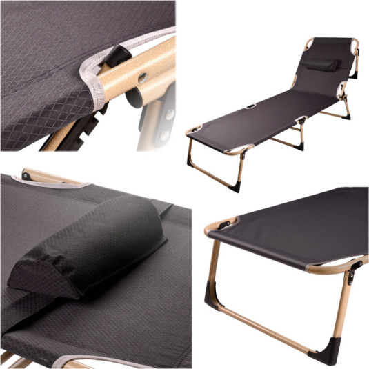 Skladacia turistická poľná posteľ kanada- sivá