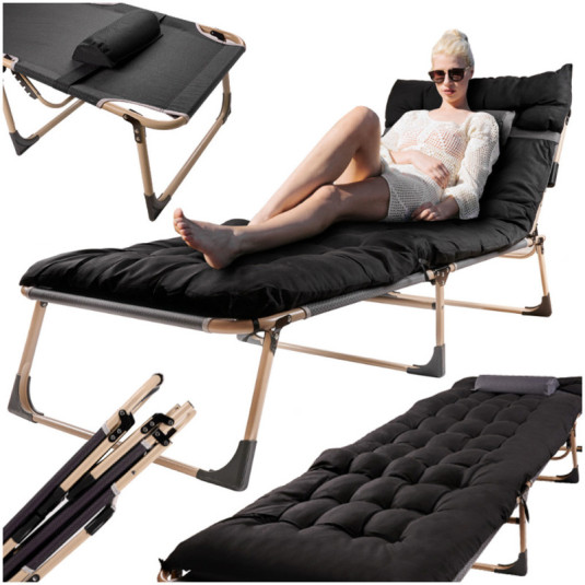 Turistické skladacie poľné lôžko- čierne