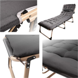 Turistická sklápacia poľná posteľ-  tmavo sivá