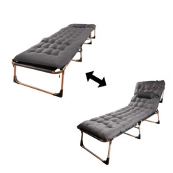 Turistická sklápacia poľná posteľ-  tmavo sivá