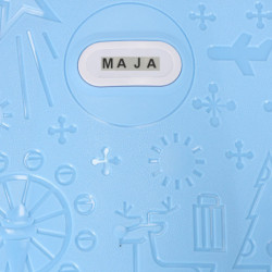 Detský cestovný kufor na kolieskach na príručnú batožinu,  modrý